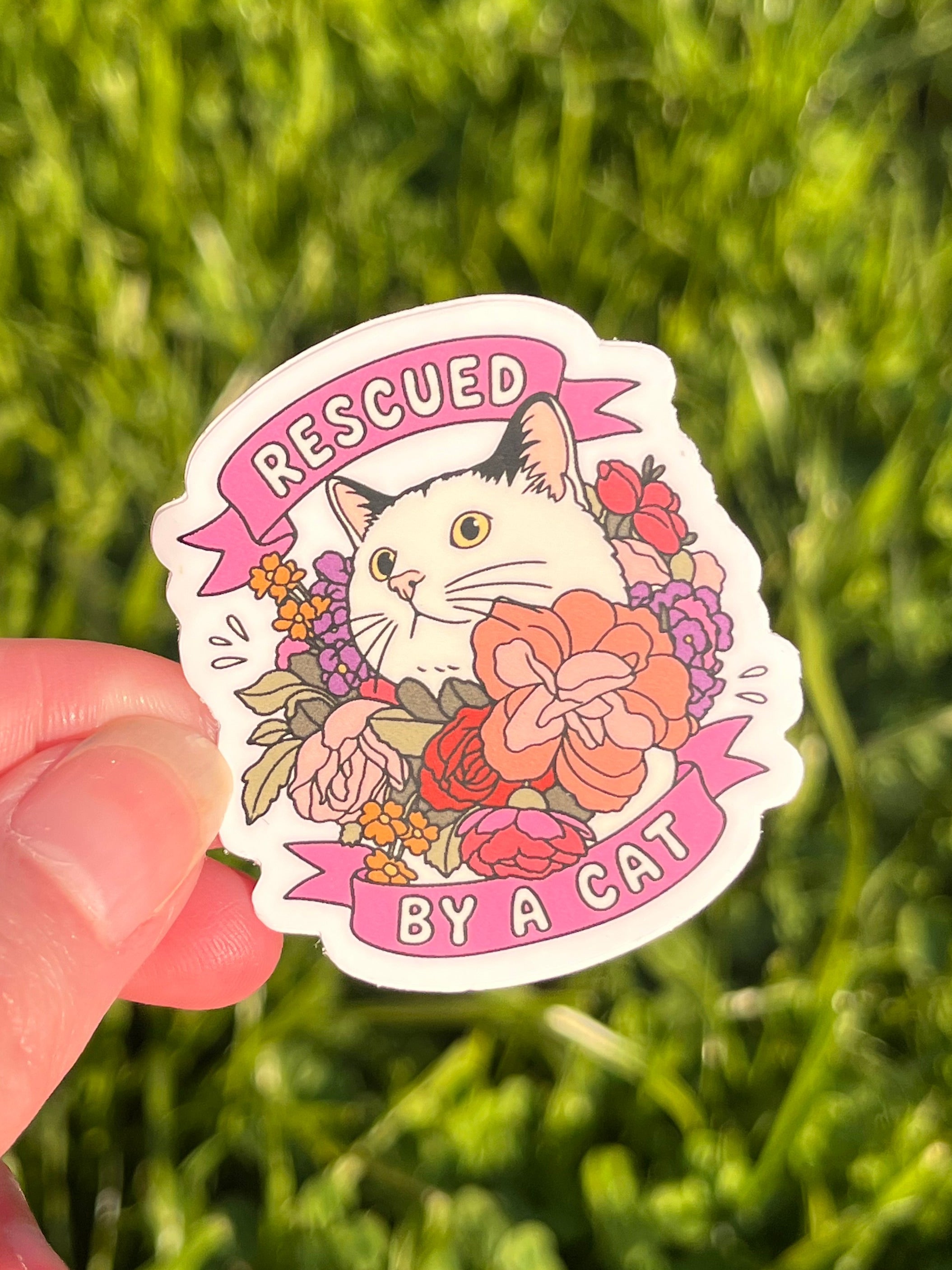 Rescued by a Cat Sticker